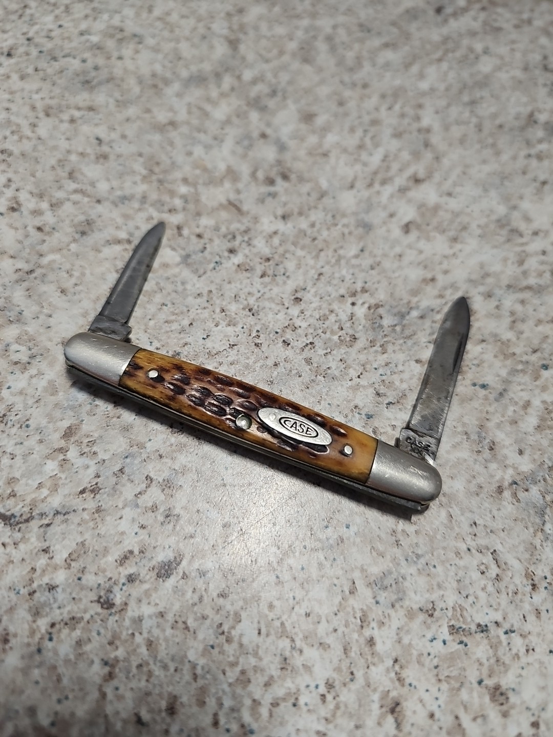 Vintage 1948-1964 Case XX 2 Blade Eisenhower Jigged Bone Pen Knife #06263 