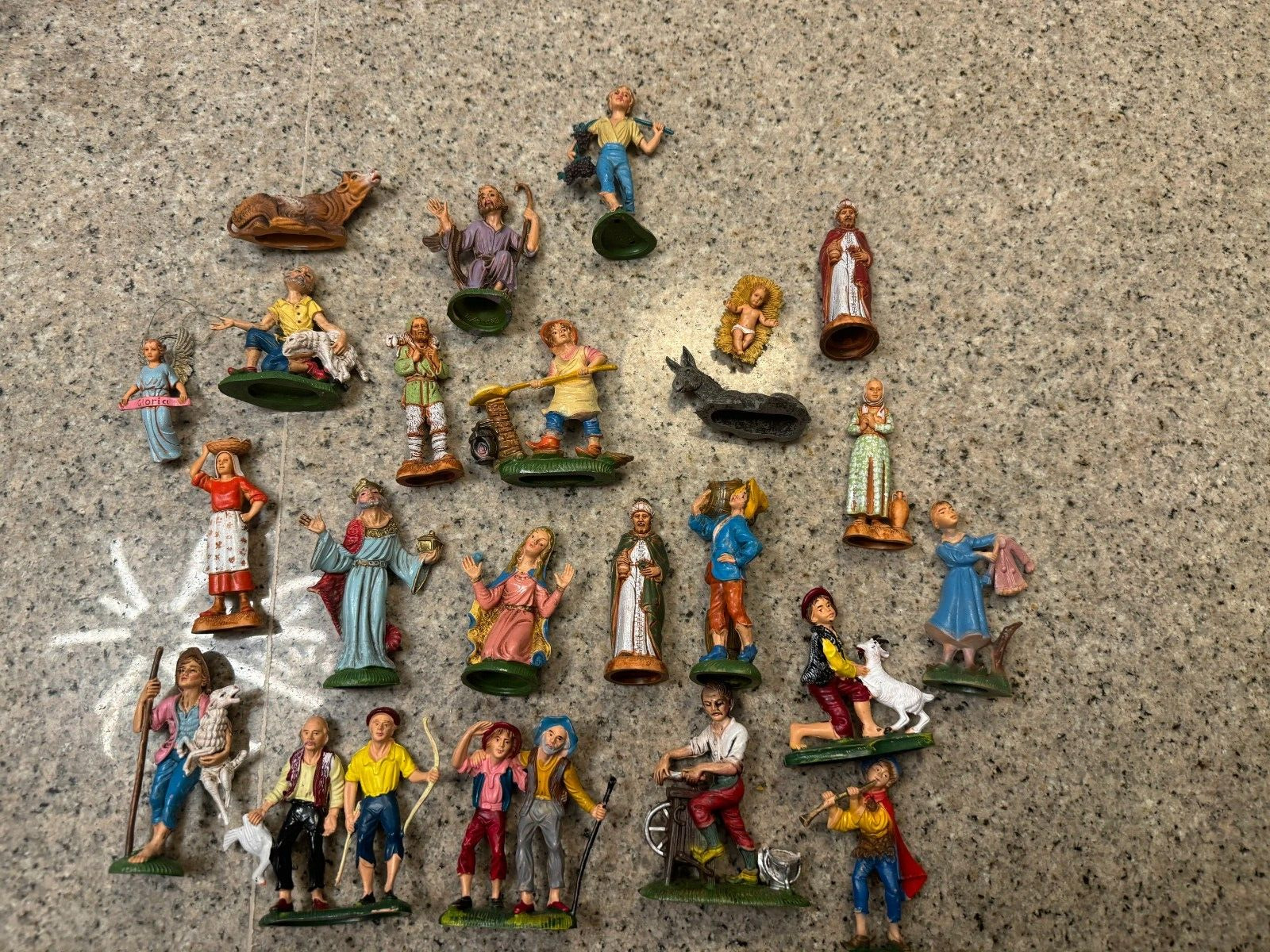 Vintage Lot of 23 Italy Depose Figures- Very Rare HTF Nativity and Others