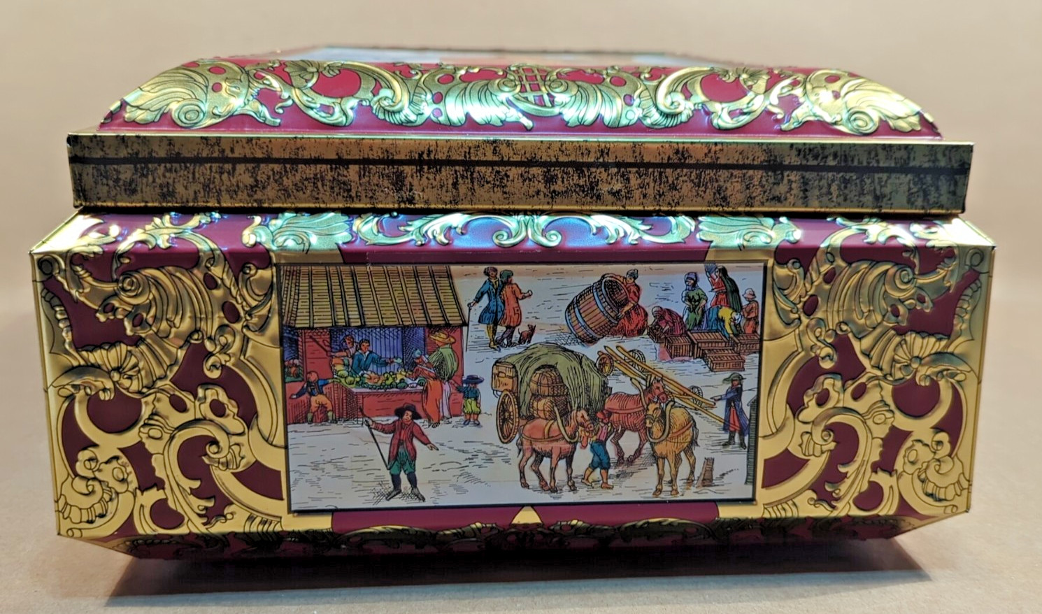 1988 E. Otto Schmidt W. Germany Nurnberg Lebkuchen Metal Cookie Biscuit Tin Box