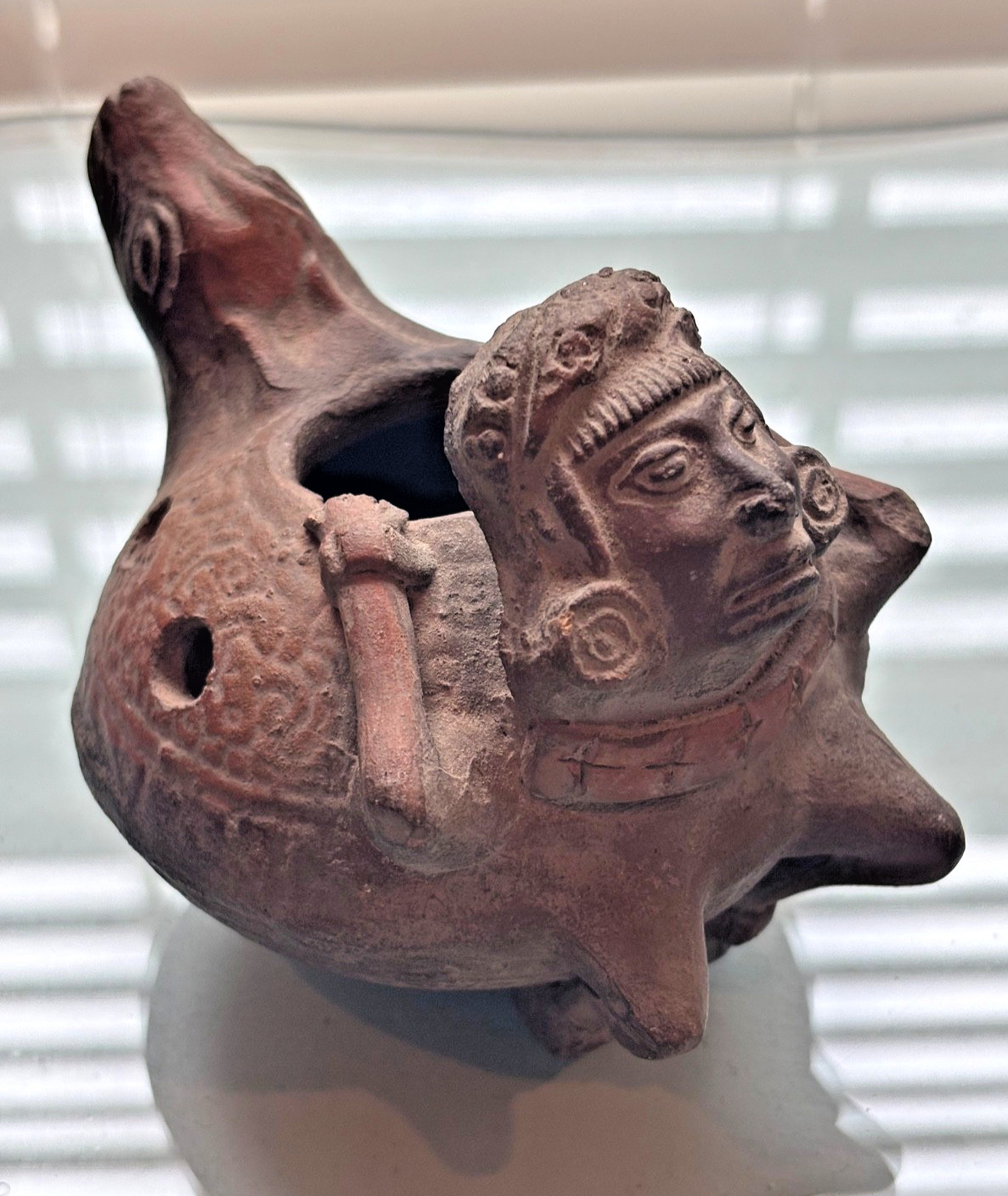 Rare Vintage Aztec Mayan Mexican Dual Headed Handmade Pottery Clay Figure Vessel Rare Vintage Aztec Mayan Mexican Dual Headed Handmade Pottery Clay Figure Vessel