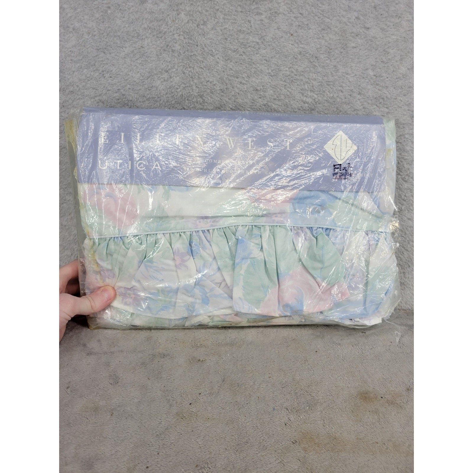 Vintage Eileen West Utica Rose Garden II Full Flat Sheet 100% Cotton 1991 USA