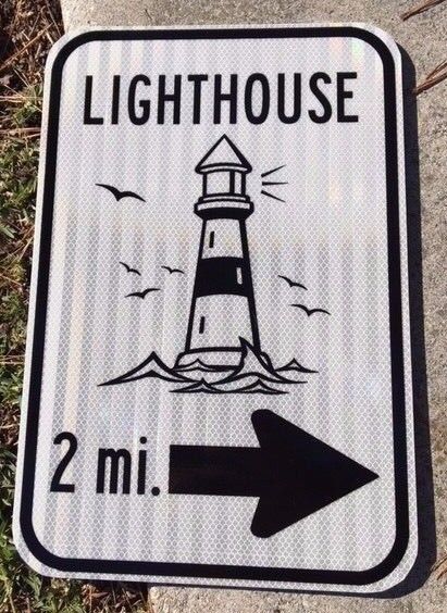 LIGHTHOUSE road sign 12\