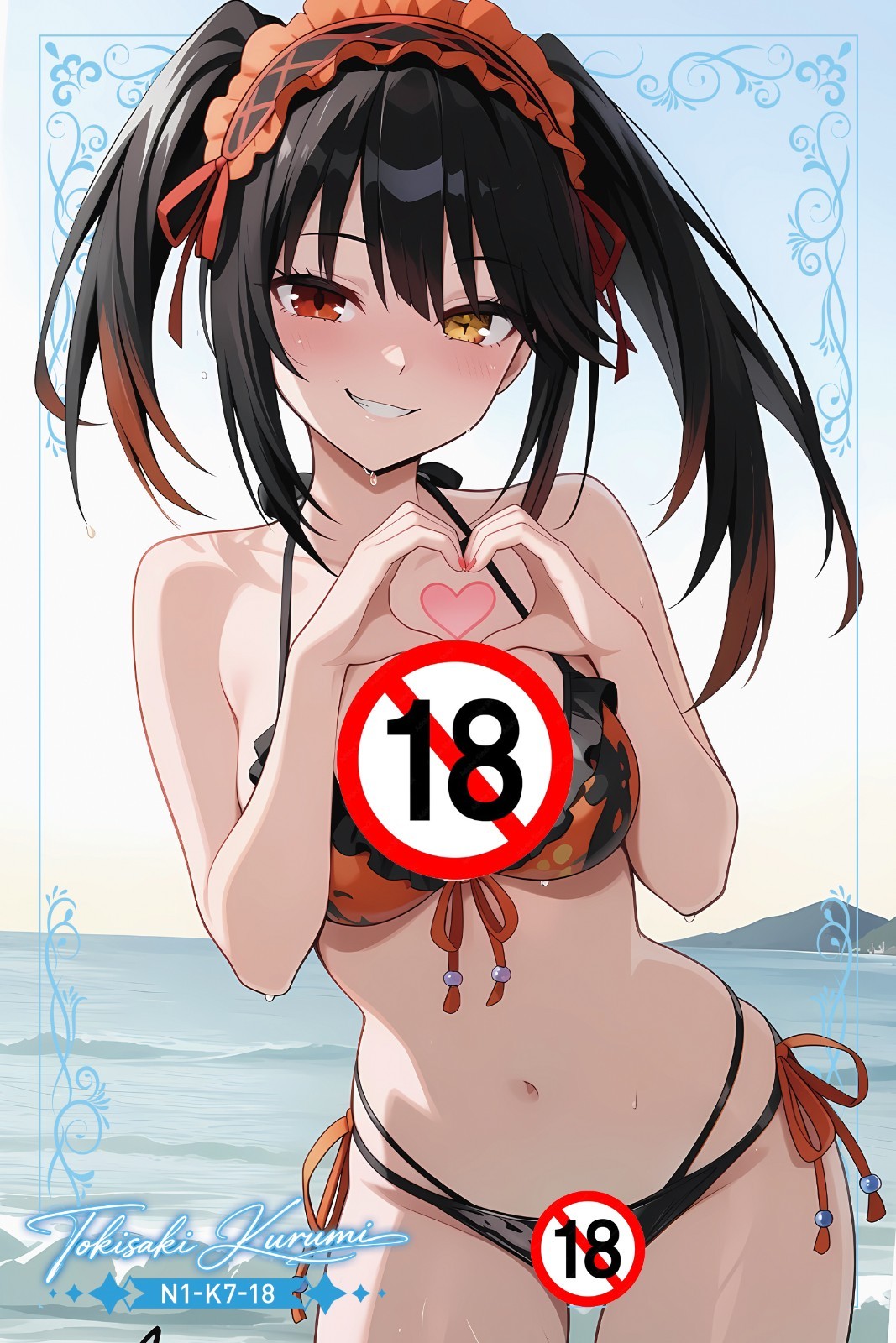 Tokisaki Kurumi Waifu Fanart A5 NFC Anime Trading Collectible CardVIDEO VIDEO