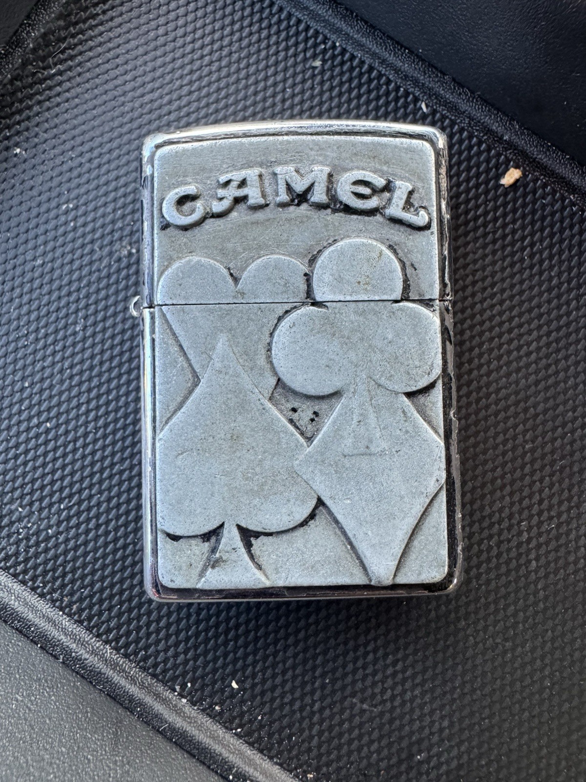 Vintage 1996 Camel Poker Card Suites Emblem Midnight Chrome Zippo Lighter