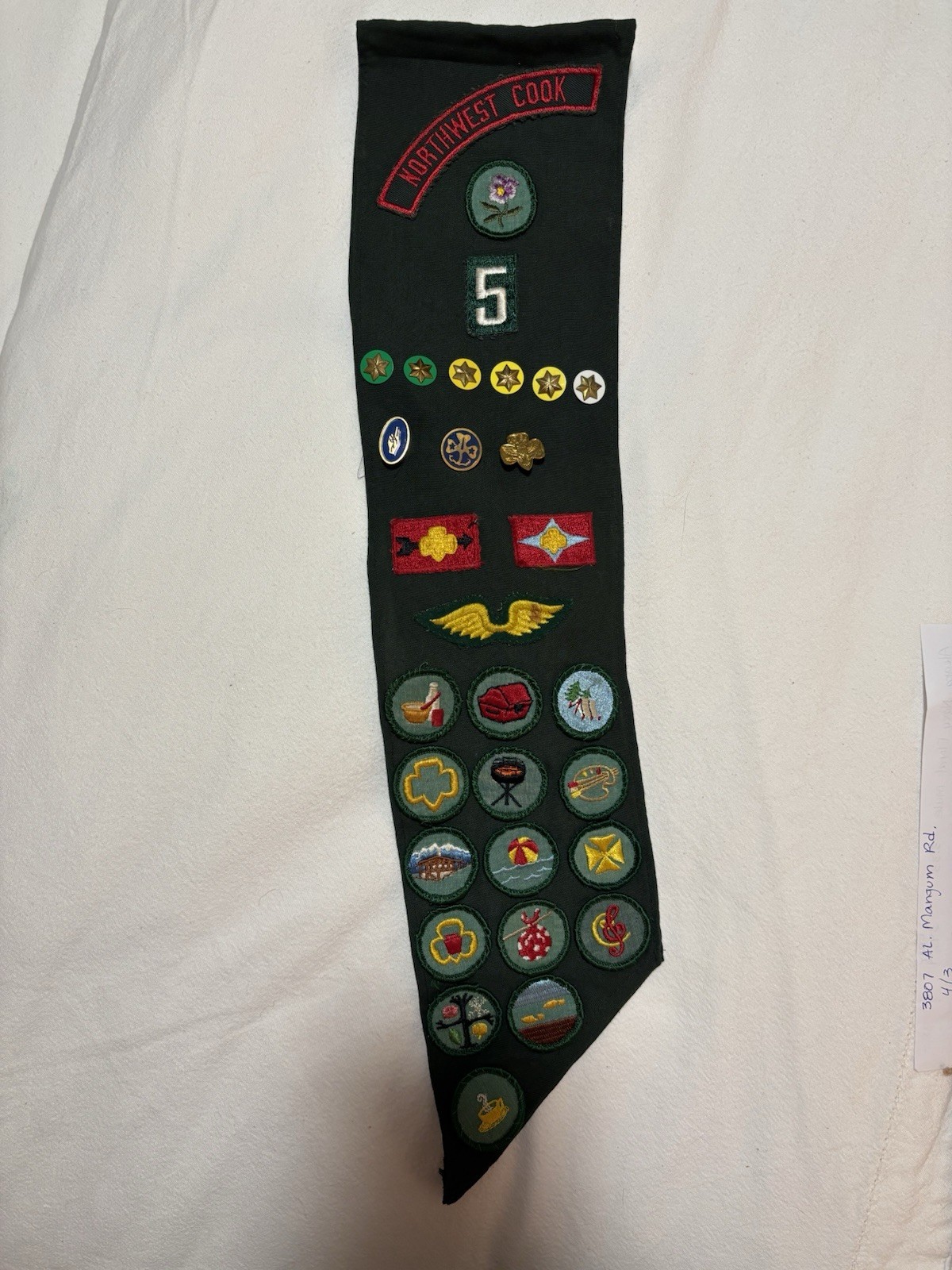 Vintage Girl Scout Sash Authentic 1960’s-70’s with Badges Pins Stars