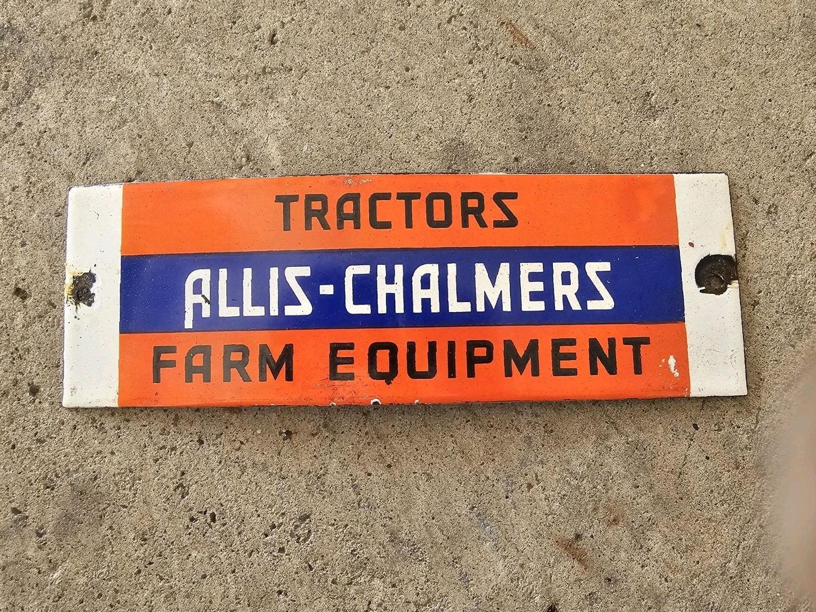 VINTAGE ALLIS-CHALMERS PORCELAIN SIGN TRACTORS FARM EQUIPMENT JOHN DEERE KUBOTA