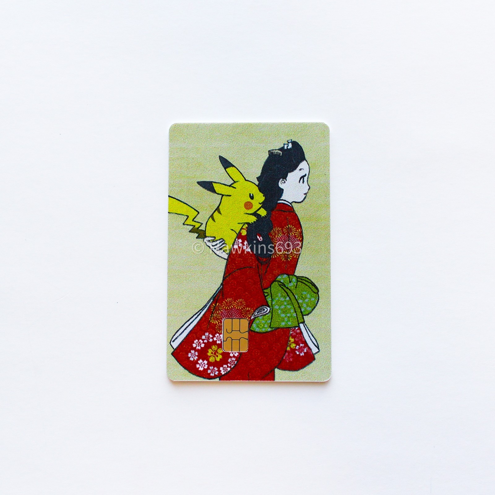 Pikachu Japanese Ukiyo-e Card Skin – PVC Vinyl Debit Sticker Small Chip