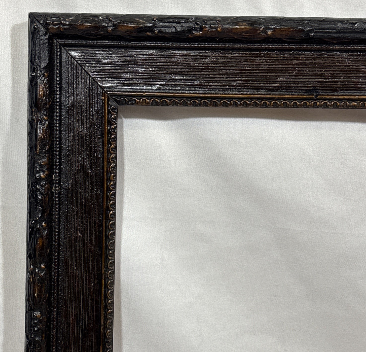 Antique Victorian Dark Gesso & Wood Frame Fits 20\