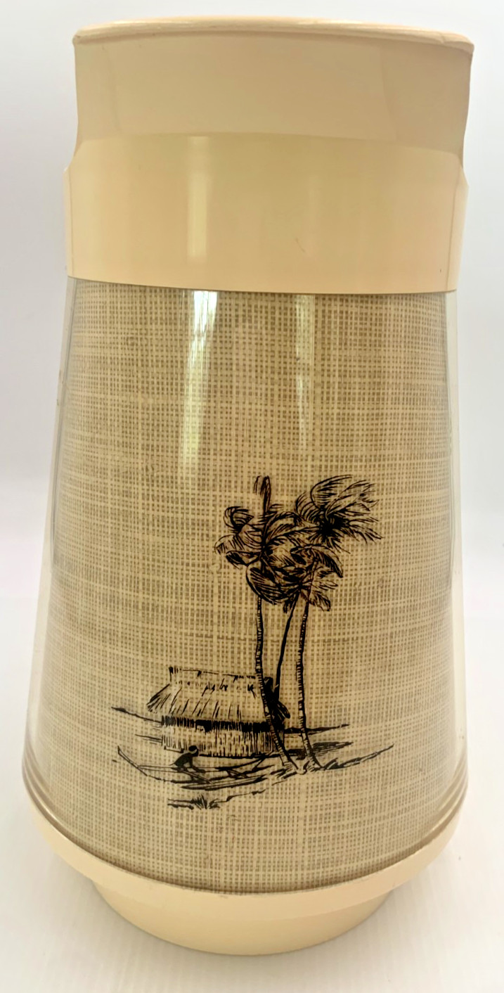 Vintage Thermo-Serv Insulated Pitcher Palm Tree Beach Tropical MCM Retro Tiki Vintage Thermo-Serv Insulated Pitcher Palm Tree Beach Tropical MCM Retro Tiki
