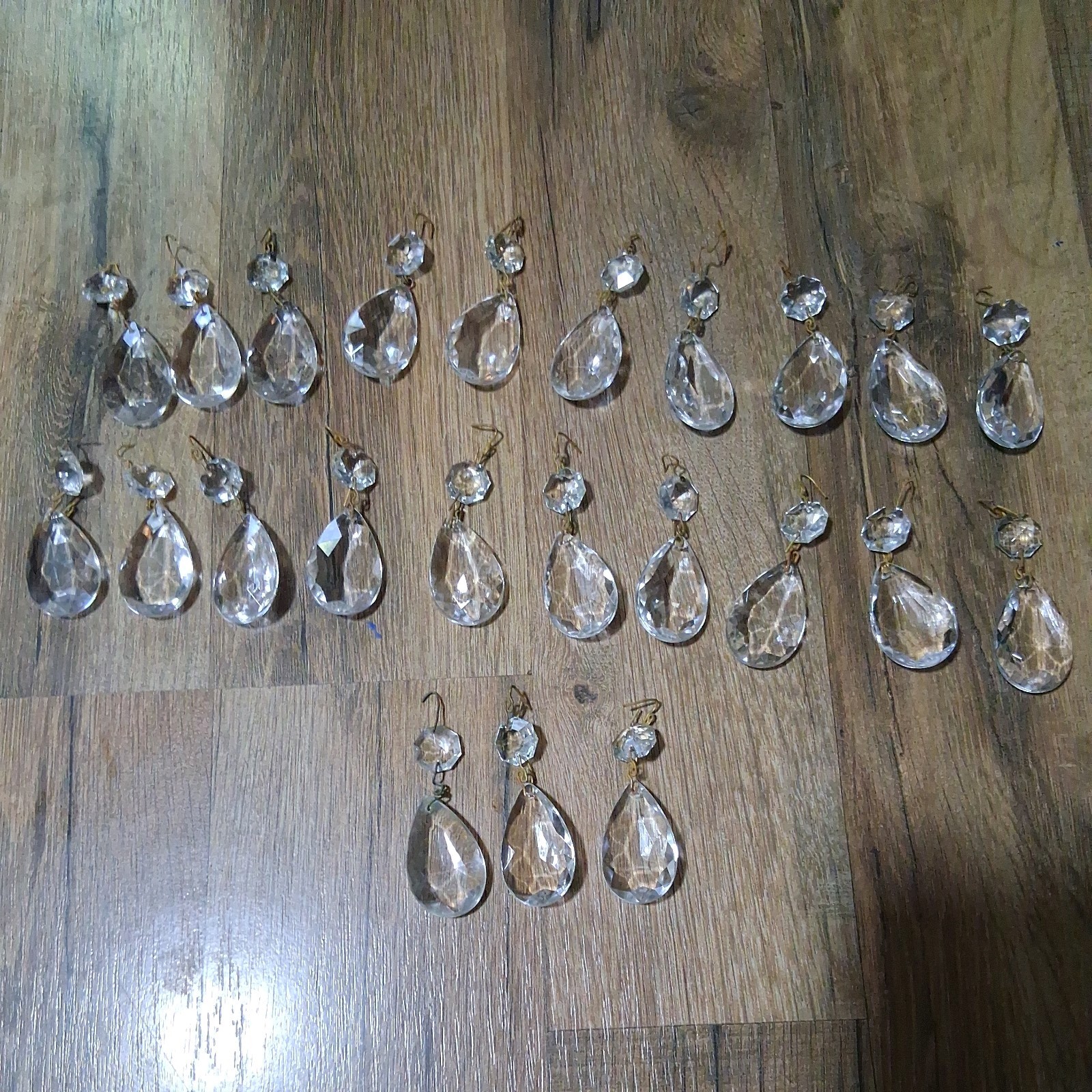 LOT (23) Vintage Bohemian Chandelier Crystal Teardrop 2 X1.5 Replacement Prisms