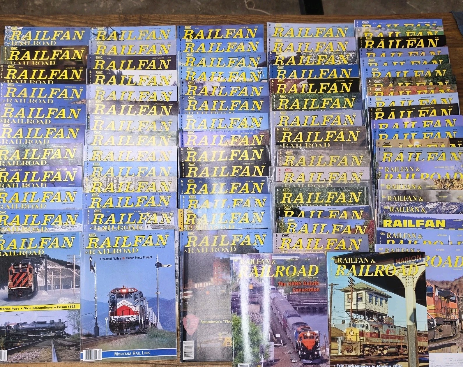 Railfan Railroad Magazine LOT Vintage 77 Issues 1980s-00s Trains Locomotives USA Railfan Railroad Magazine LOT Vintage 77 Issues 1980s-00s Trains Locomotives USA