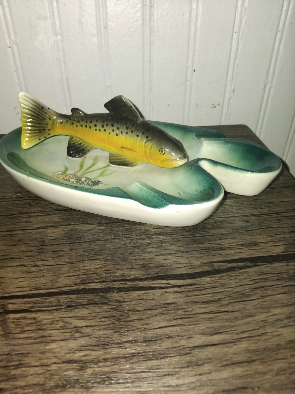 Vintage Ideal Rainbow Trout Ceramic Ashtray