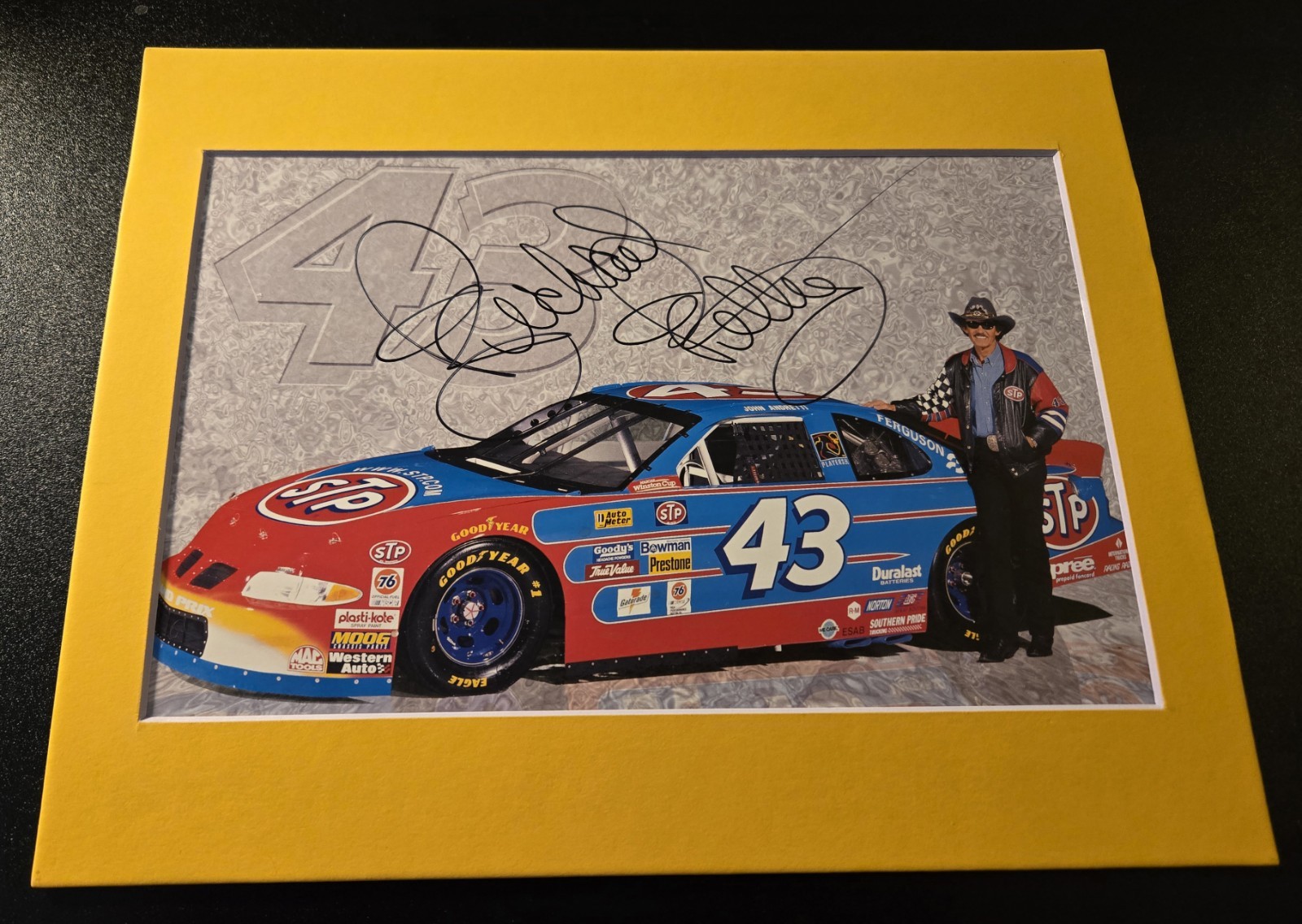 Richard Petty Authentic Hand Signed Promotional Photograph - Matted