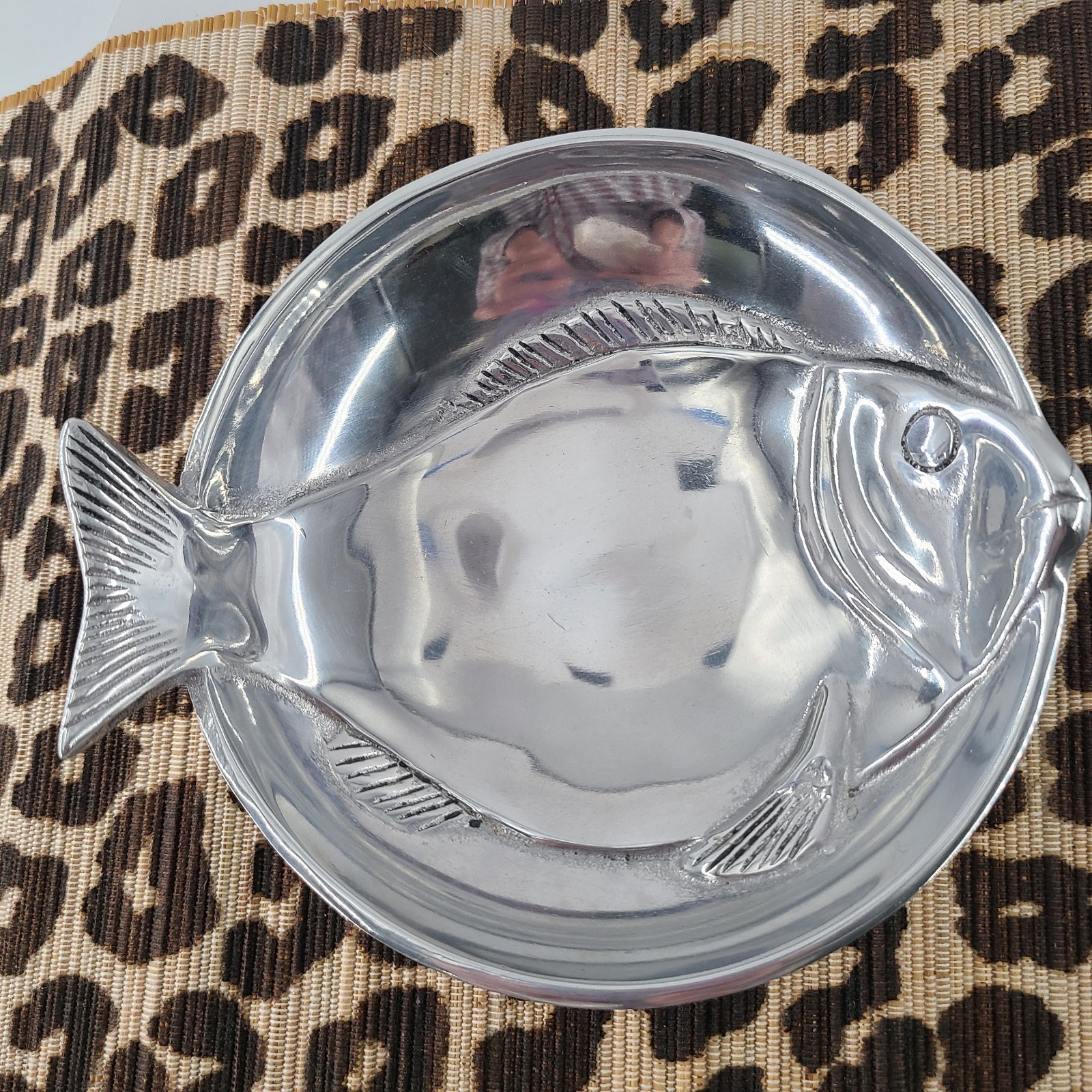 Vintage 1994 Mariposa Fish Bowl Dish Cast Aluminum Mexico Nautical 7