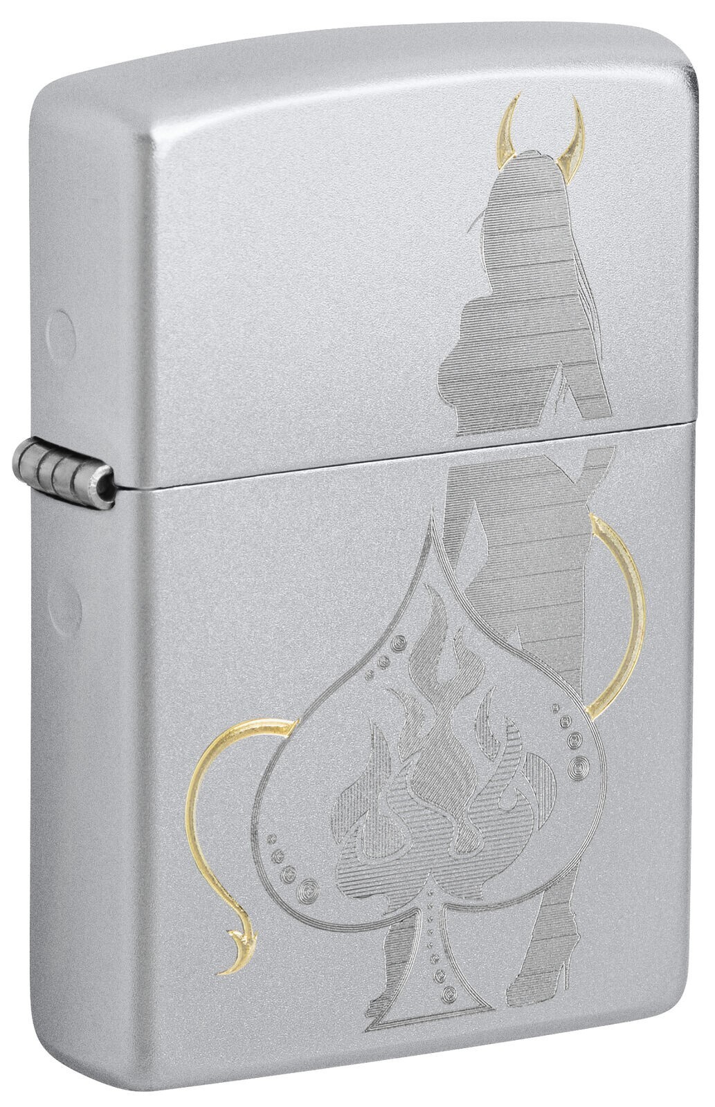 Zippo Devilish Ace Design Satin Chrome 48658 Zippo Devilish Ace Design Satin Chrome 48658