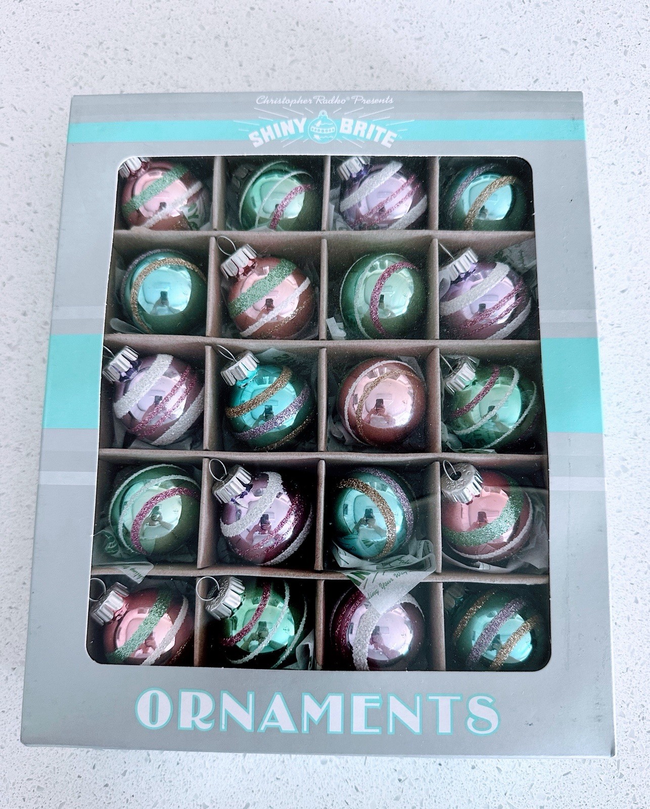 Christopher Radko Shiny Brite 2023 NIB Set of 20 Pastel Small Round Ornaments