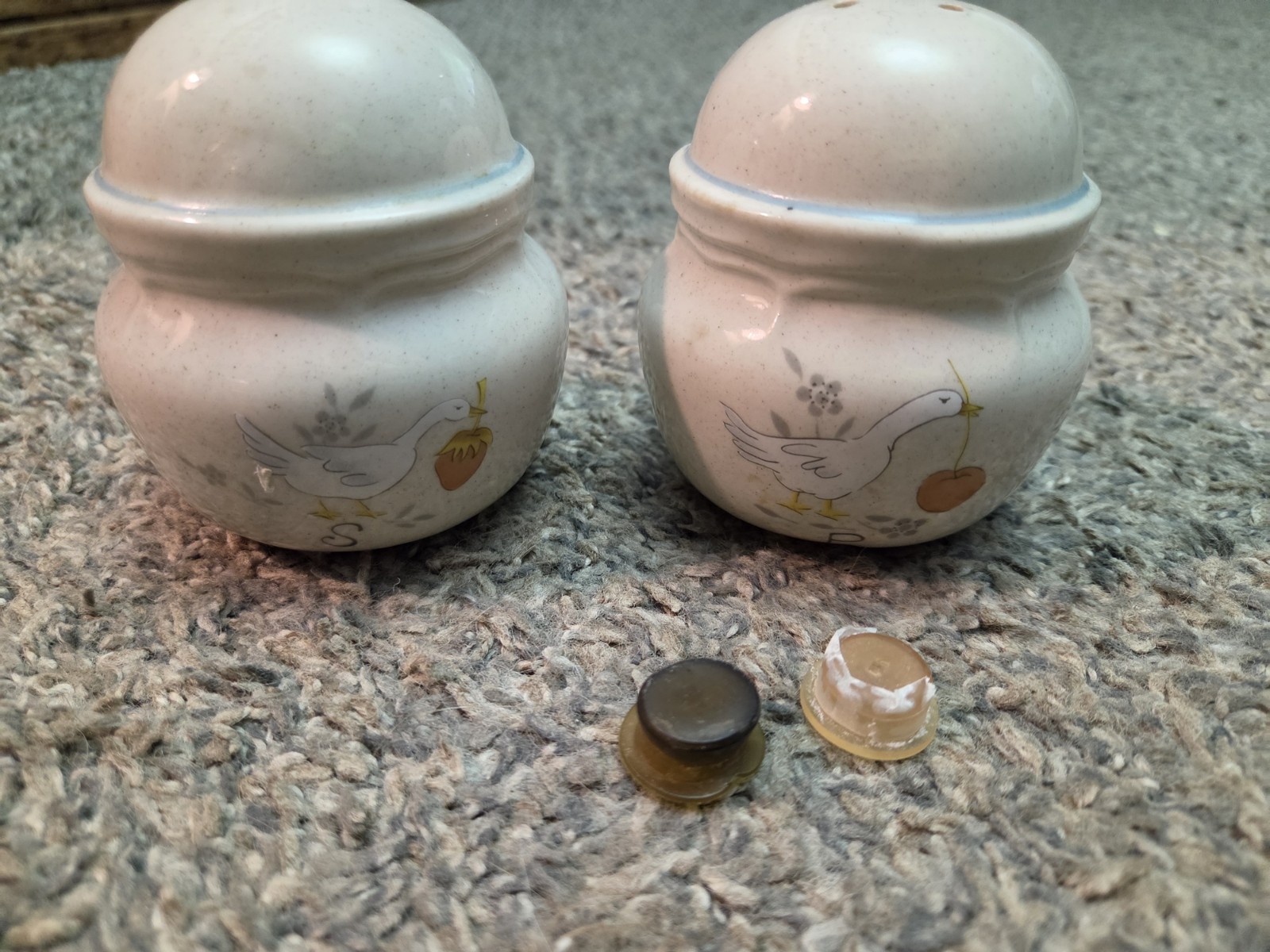International Stoneware Marmalade Salt and Pepper Shakers Japan 2 Piece Set