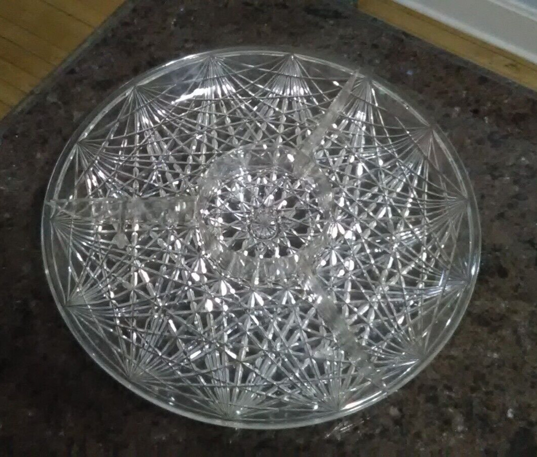 Vintage 1963 mid century  Relish Antipasto Tray Atomic Starburst  Lucite MCM