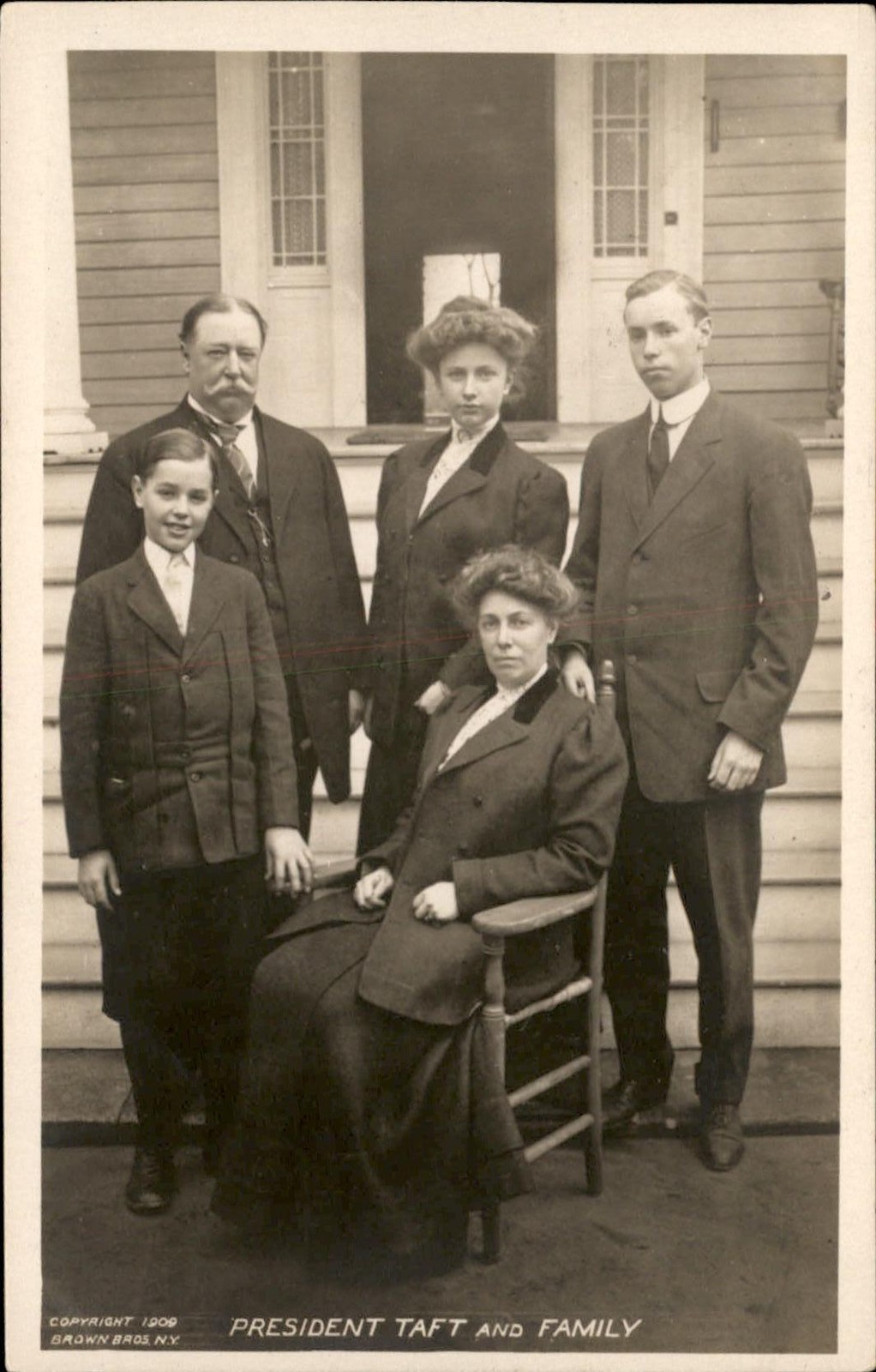 President Taft and Family Brown Bros. c1909 Real Photo Vintage Postcard bhn