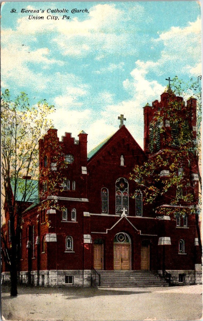 Union City Saint Teresa\'s Catholic Church Pennsylvania Postcard G83