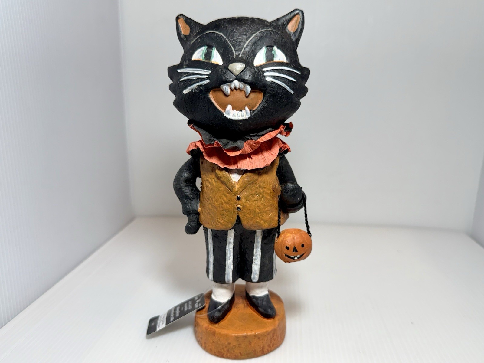 Ashland Halloween Vintage Spirits Black Cat JOL Figurine Tabletop Decor NWT