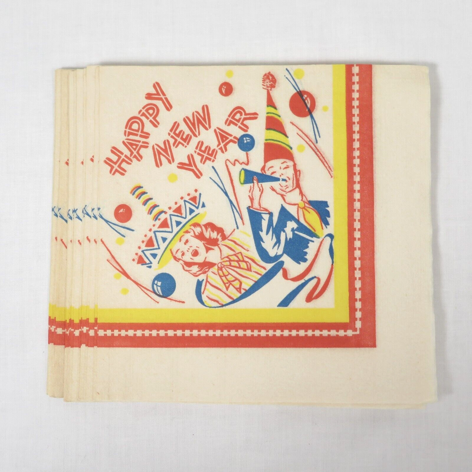 15 Vintage Happy New Year Party Paper Napkins 1940s