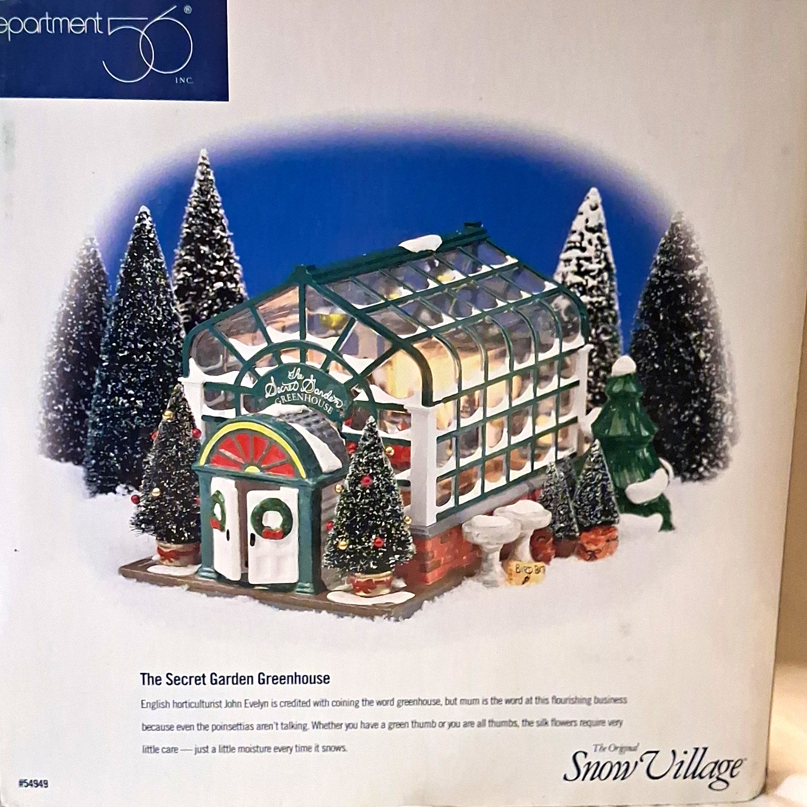 Department 56 Snow Village The Secret Garden Greenhouse Illuminated Boxed Department 56 Snow Village The Secret Garden Greenhouse Illuminated Boxed