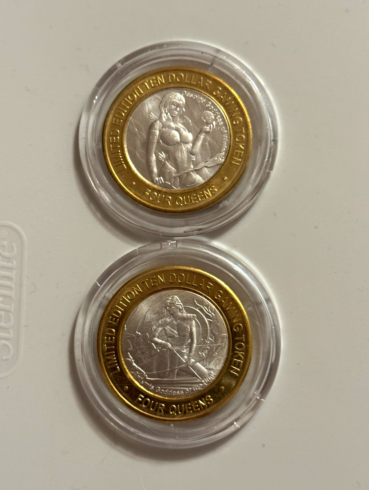 Four Queens Las Vegas $10 Limited Edition Tokens (2) Despina Artemis 2020 rare 