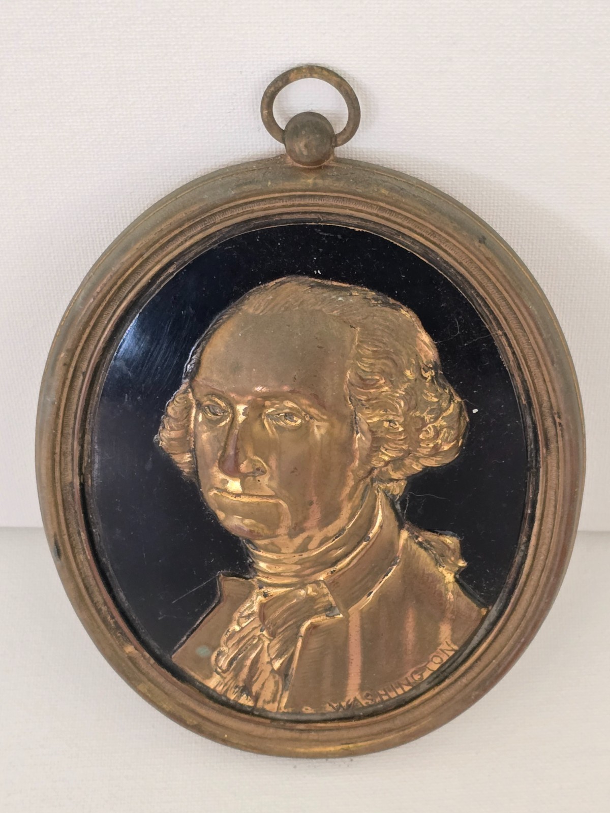 ANTIQUE 1932 ART METAL WORKS PRESIDENT GEORGE WASHINGTON BRASS Wall Plaque