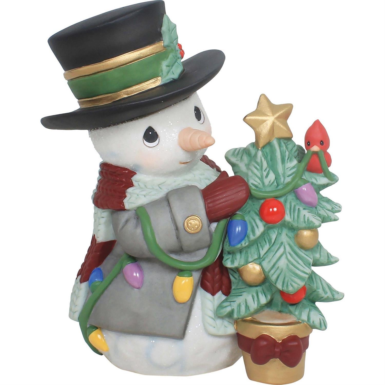 PRE-ORDER Annual Snowman With Tree By: Christmas Precious Moments *SHIPS 9/2026*