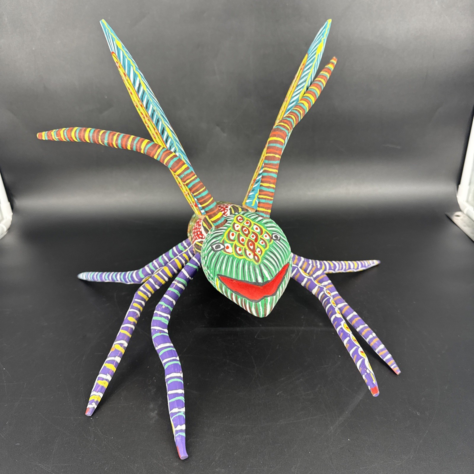 Mexican Oaxacan Alebrije Hand Carved Painted Wood Winged Creature Folk Art