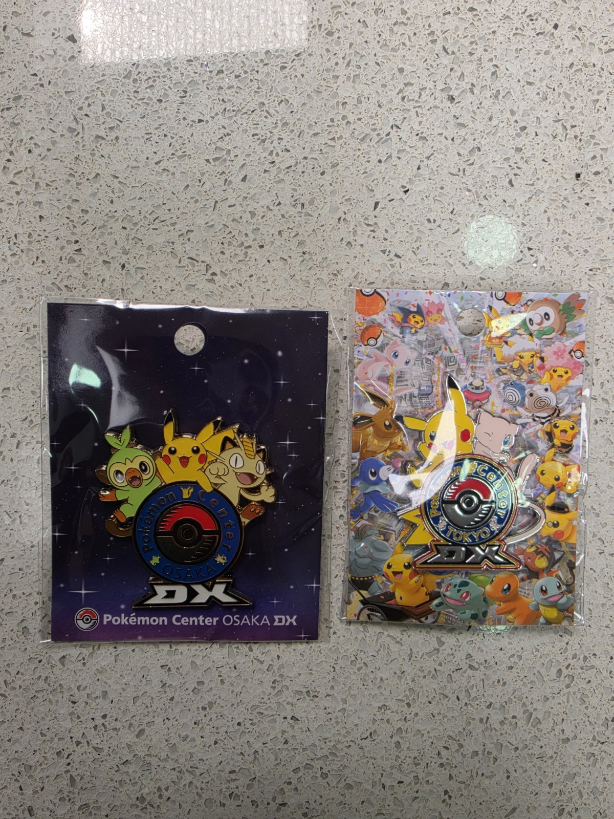 Exclusive Pokemon Center DX Logo Pins Tokyo & Osaka Japan Combo Pikachu Mew 