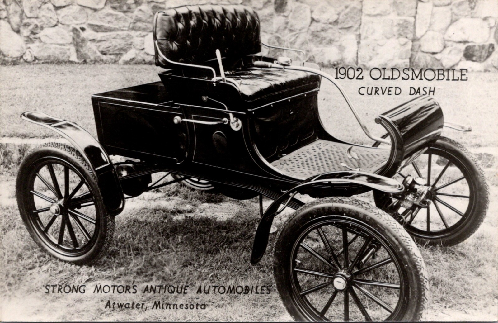 Atwater Minnesota Strong Antique Automobiles 1902 Oldsmobile RPPC Postcard 24002