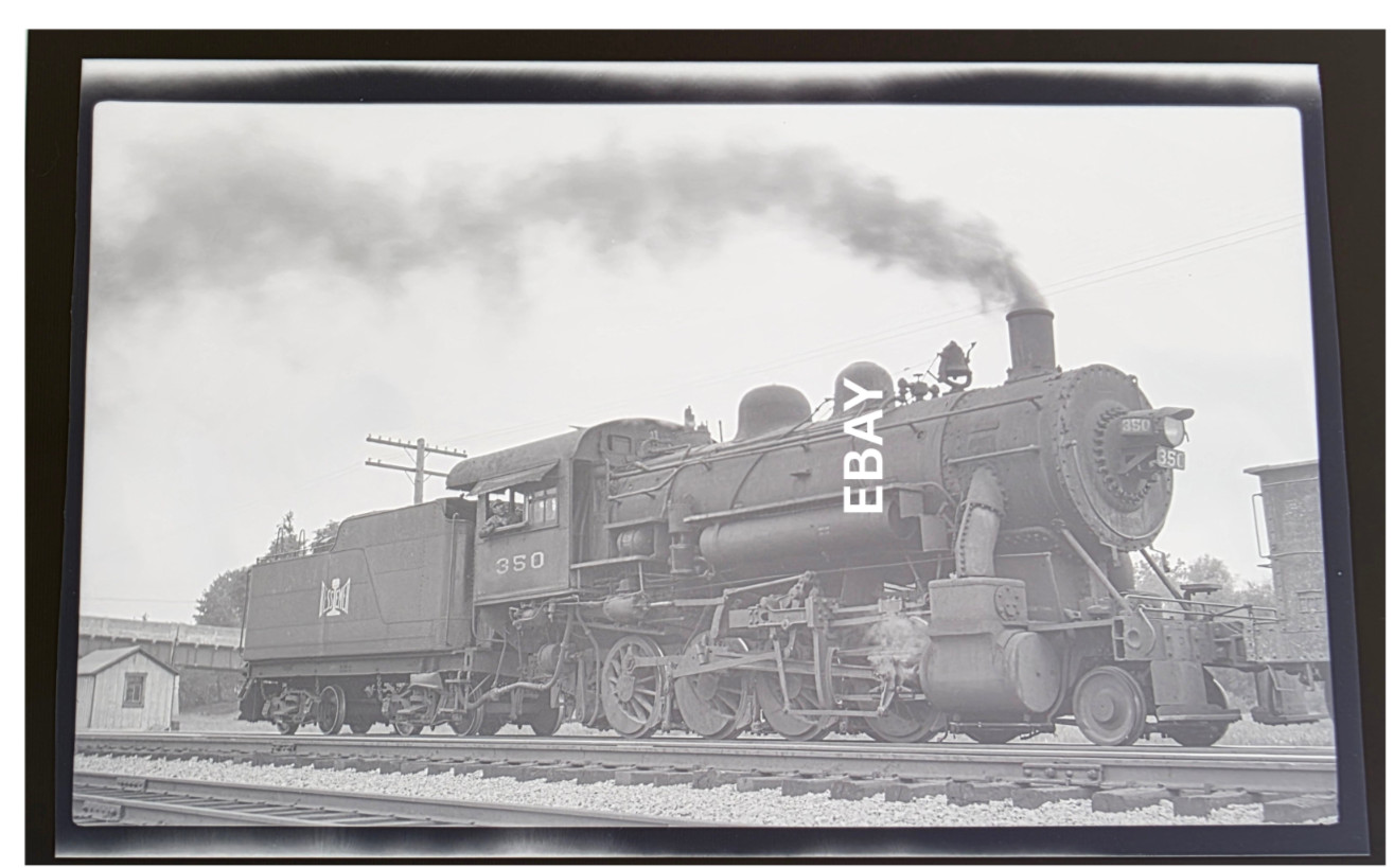 9/9/48 Bessemer & Lake Erie RR No. 350 Locomotive Hartstown, PA Photo Negative