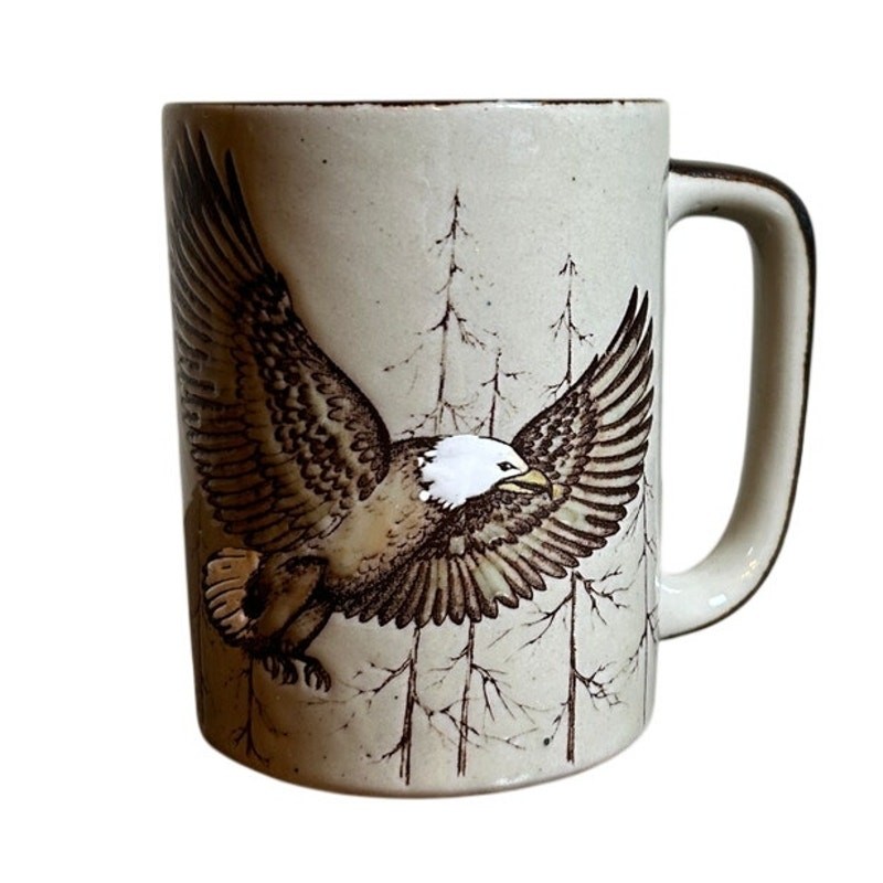 Vintage Otagiri Japan Bald Eagle Stoneware Mug