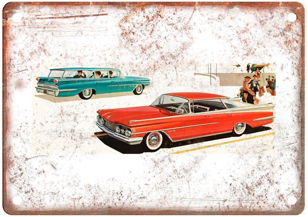 1959 Oldsmobile Super 88 edan and Fiesta Vintage Ad Retro Look Metal Sign A5063 1959 Oldsmobile Super 88 edan and Fiesta Vintage Ad Retro Look Metal Sign A5063