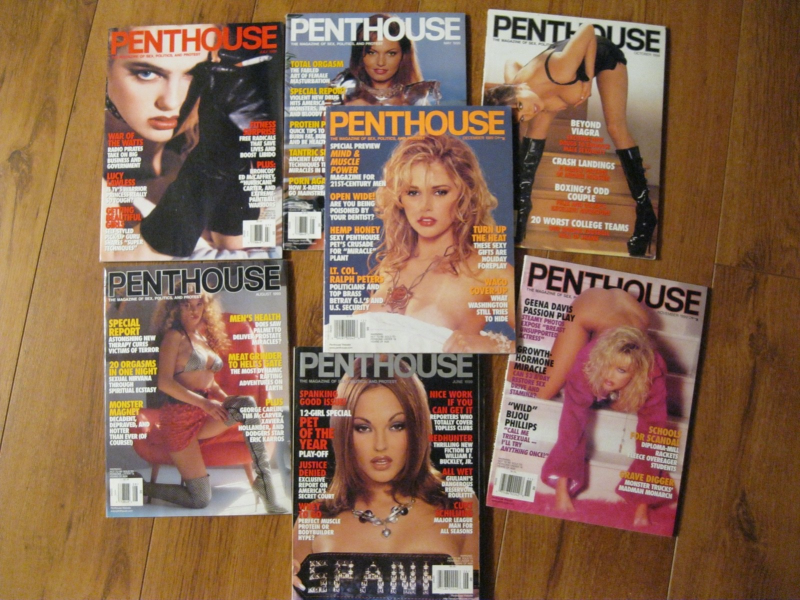 Vintage Penthouse Magazines 7 Issues, 1999: 05, 06, 07, 08, 10, 11, 12.