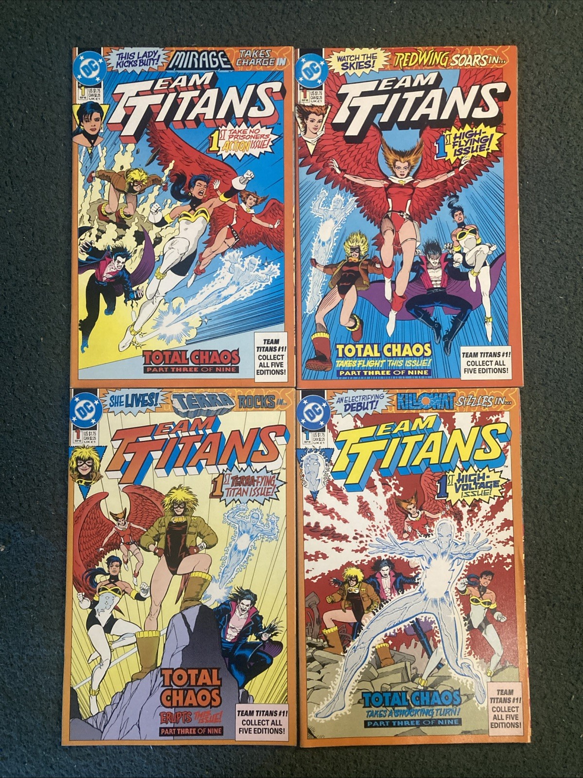 Team Titans Comics September 1992 #1 Lot Of 4 Of 5 DC Comics