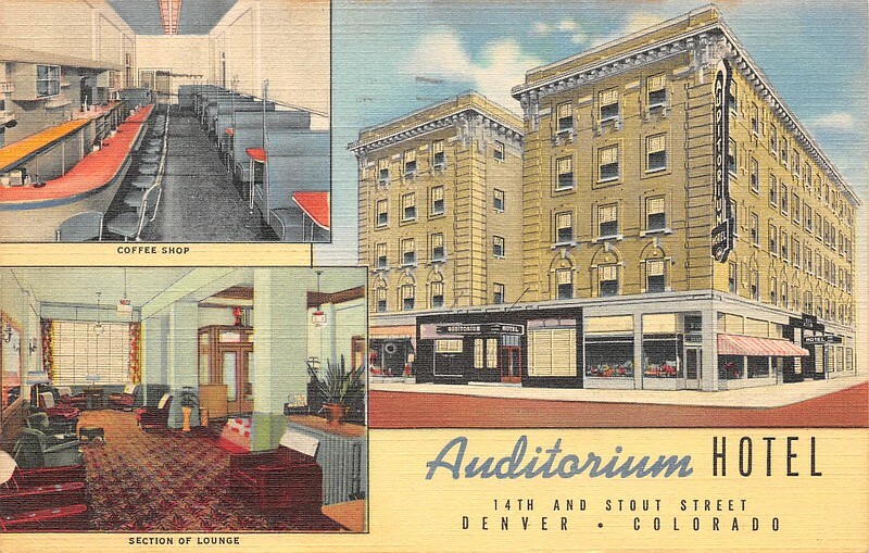 Auditorium Hotel Denver Co  Coffee Shop Genuine Curteich