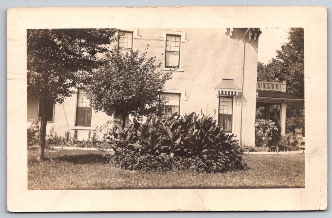 Street View of Home and Landscape RPPC Real Photo Postcard