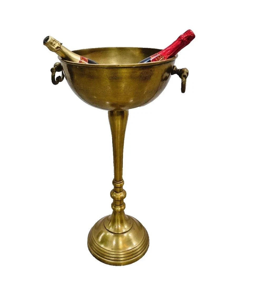 Rustic Golden Champagne Bucket floor standing Distressed Look Wine Cooler bucket