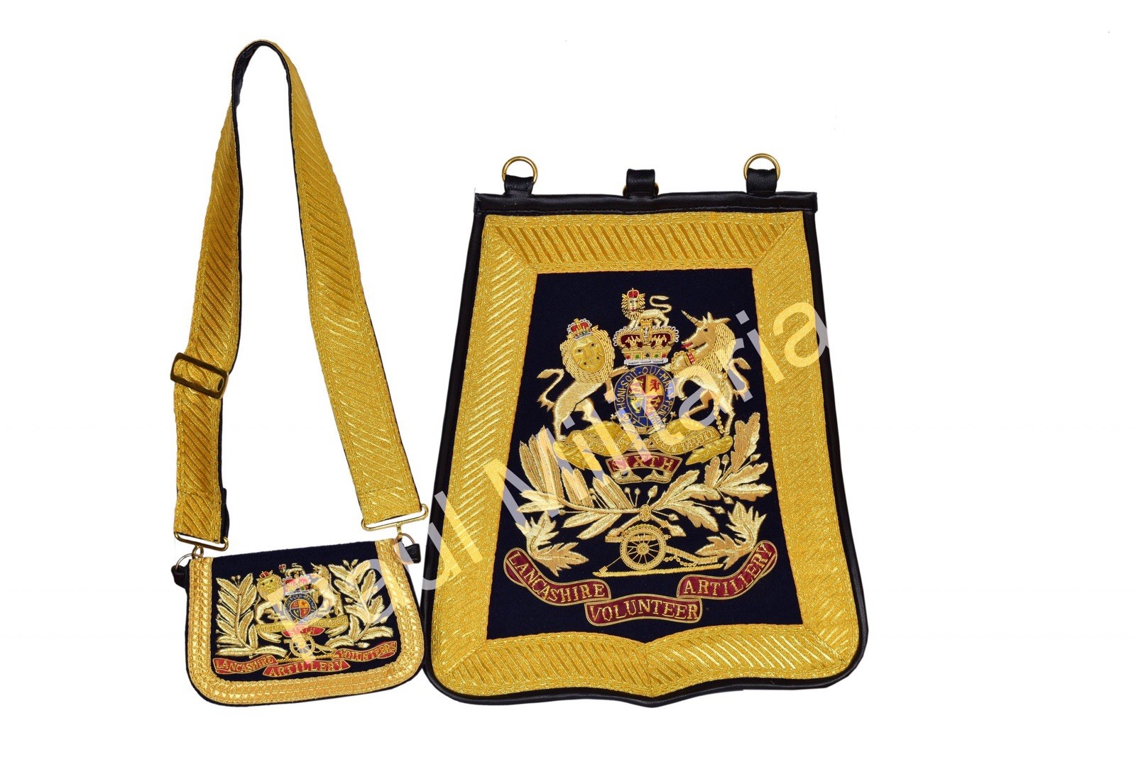 BRITISH VICTORIAN ROYAL ARTILLERY SABRETACHE WITH BRITISH VICTORIAN DRESS POUCH