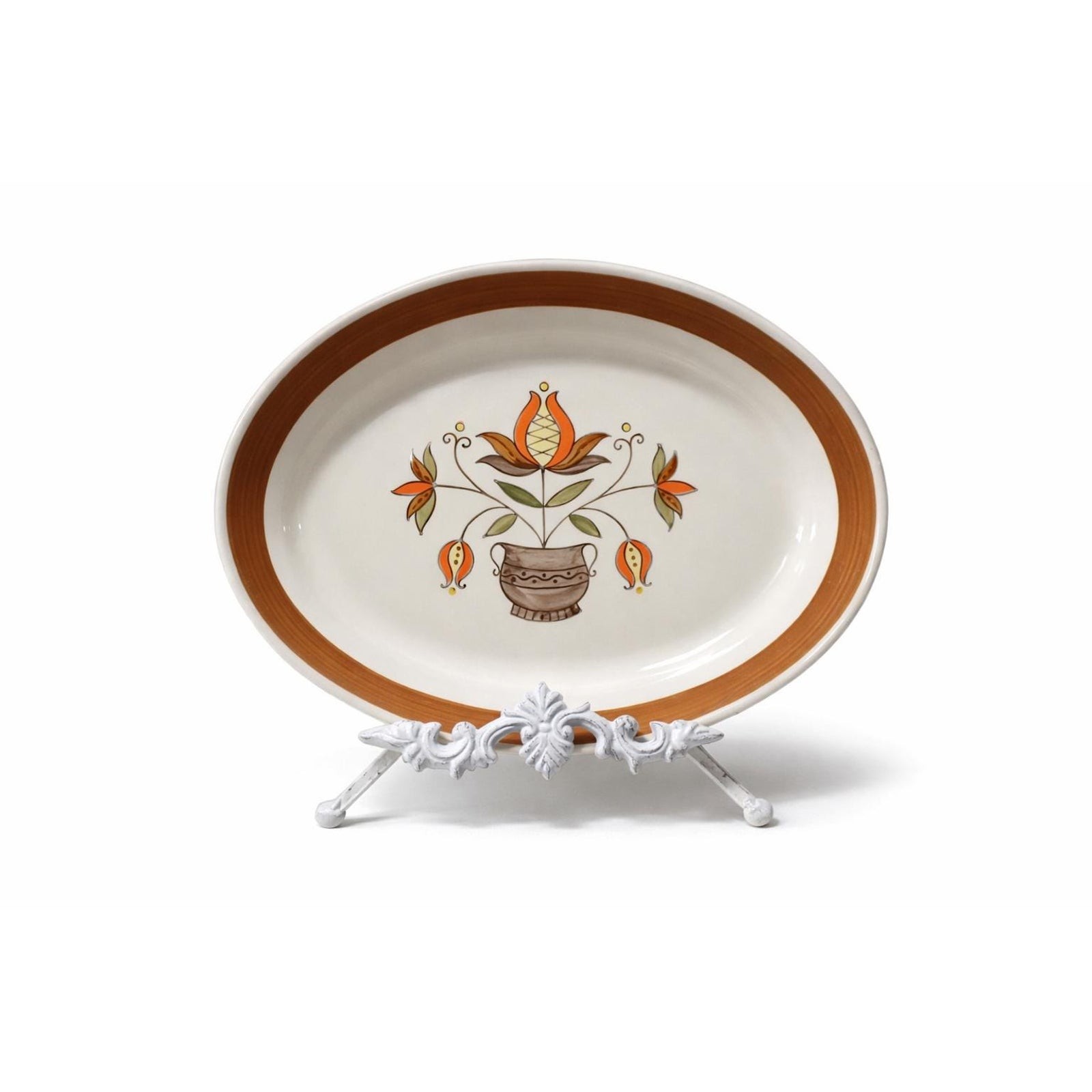 Vintage Metlox Poppytrail Platter: 1960s Provincial Flower California Pottery