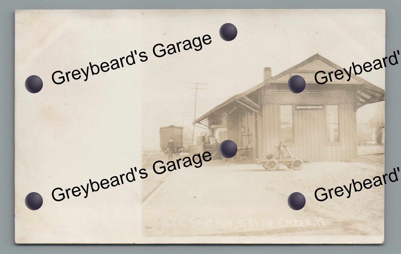 RPPC NYC Railroad Station BEECH CREEK PA Clinton County Real Photo Postcard
