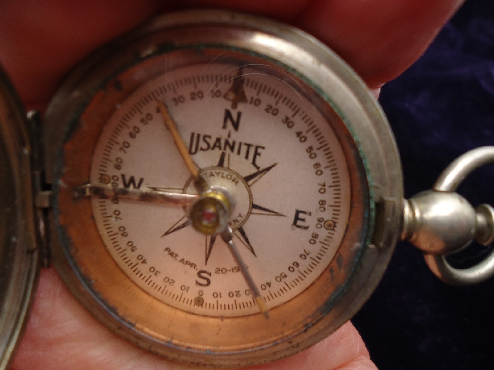 WWI ERA US Army Engineer Dept Pocket Compass - Taylor USANITE 1918