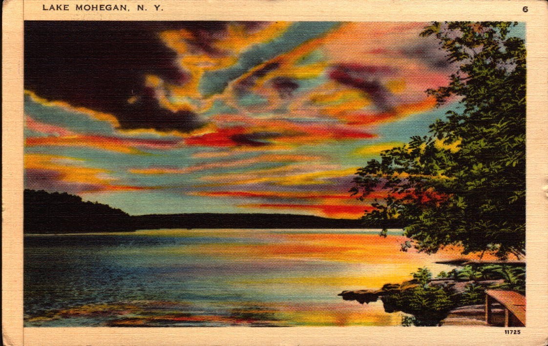Vintage Postcard Sunrise Lake Mohegan NY  1942