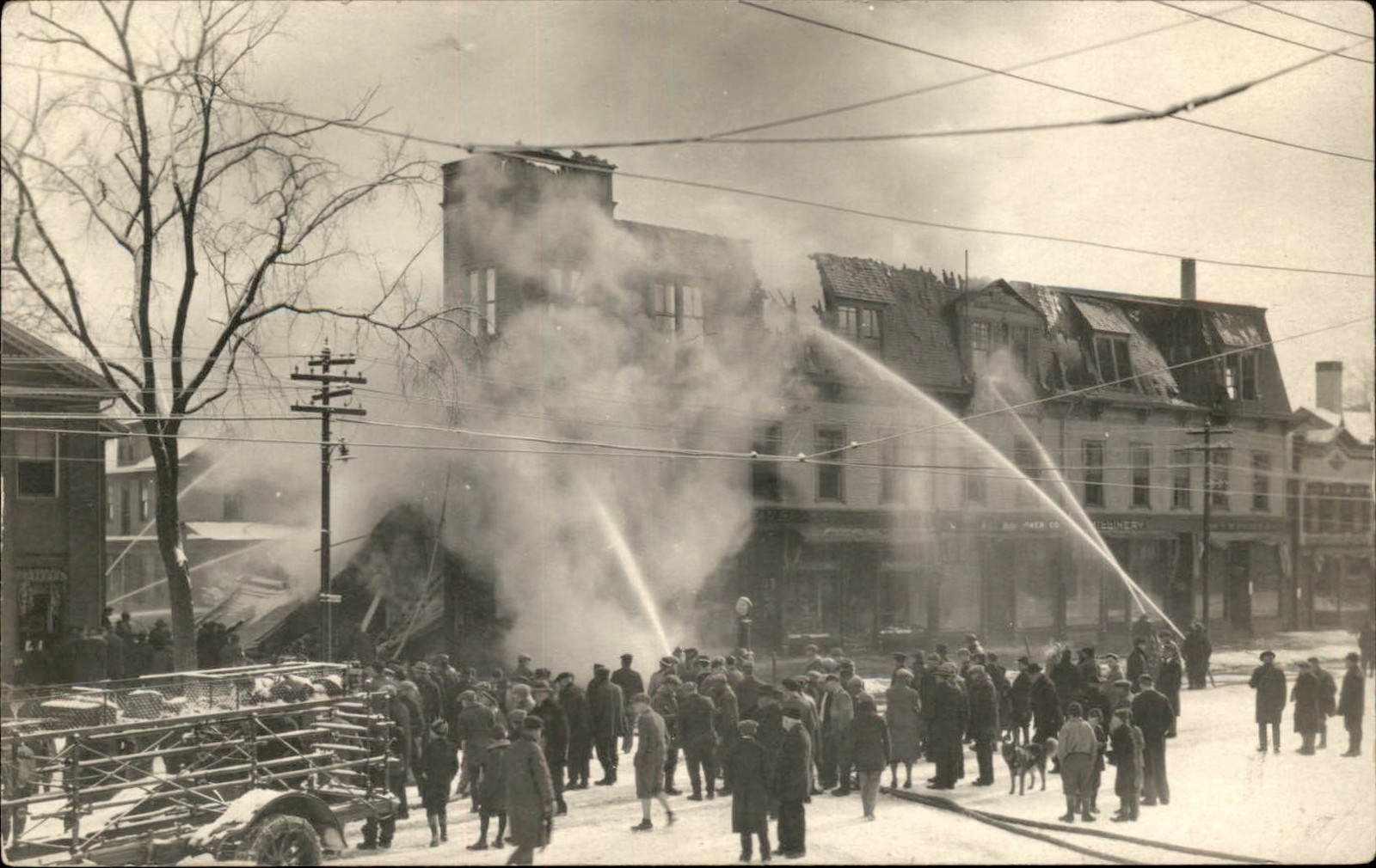 Dexter Maine ME Building Fire c1910s-20s Real Photo Vintage Postcard