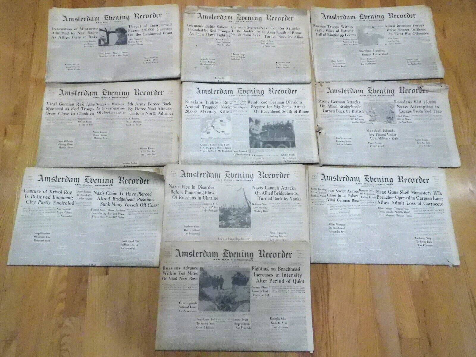 Lot of 10-1944 New York Newspapers World War II Headlines- Complete Newspapers
