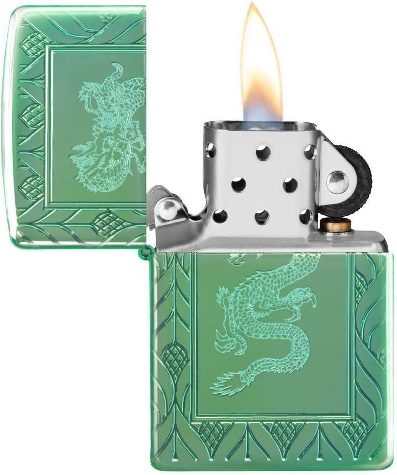 Zippo 49054 Armor Elegant Dragon High Polish Green