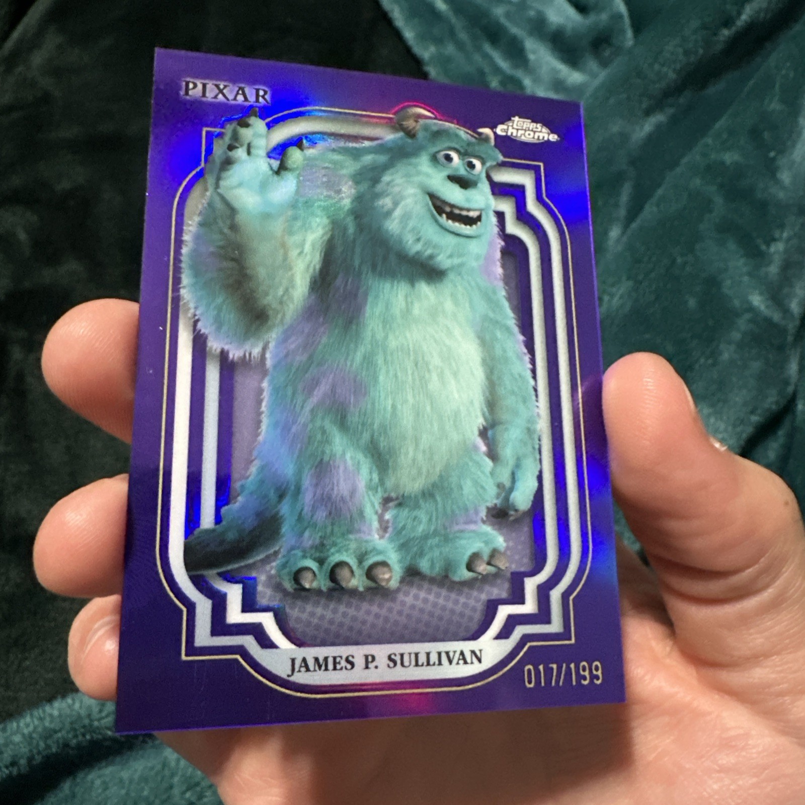 2024 Topps Chrome Disney Pixar James P. Sullivan #87 Purple Refractor 017/199 